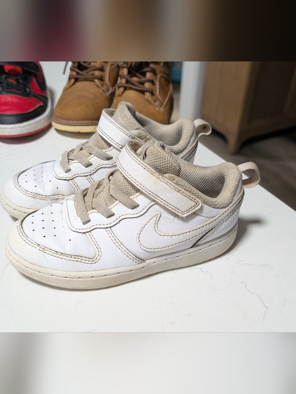 Nike Kids White and Gray Sneakers